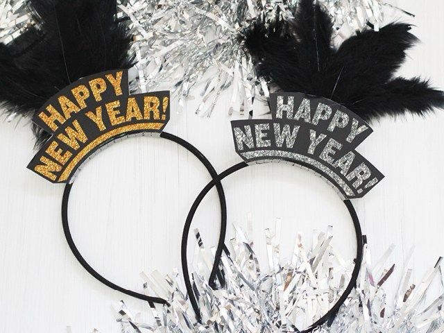 Diadema de Plumas Happy New Year