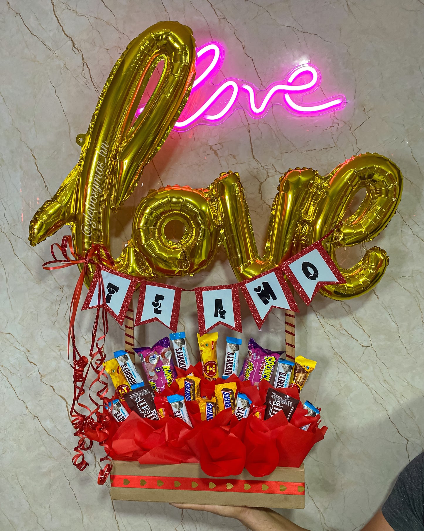 Love chocolate arrangement