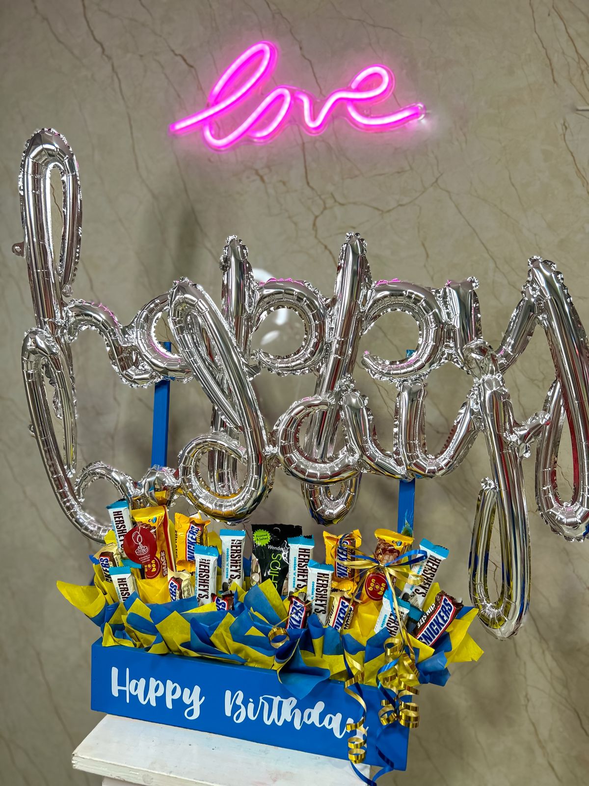 Arreglo Happy Bday Azul