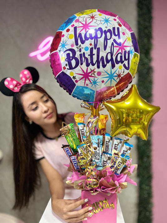 Arreglo Happy Birthday Rosa